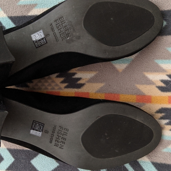 Eileen Fisher black suede booties worn once - Picture 4 of 5